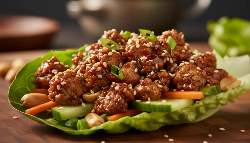 Sesame Hoisin Ground Chicken Lettuce Wraps 2