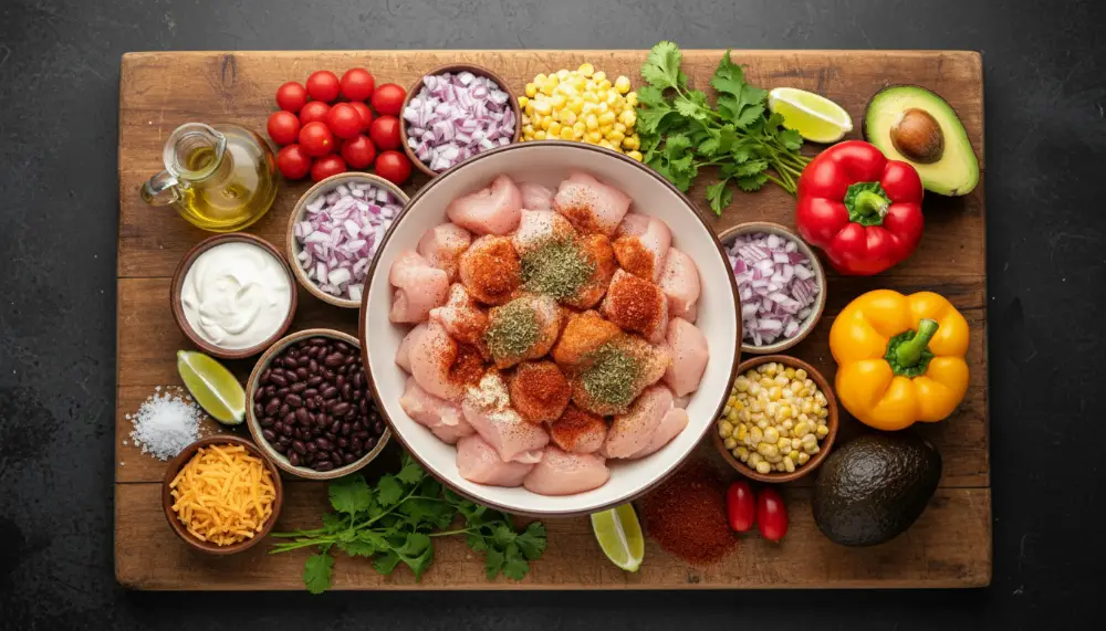 Slow Cooker Crockpot Chicken Burrito Bowl 1