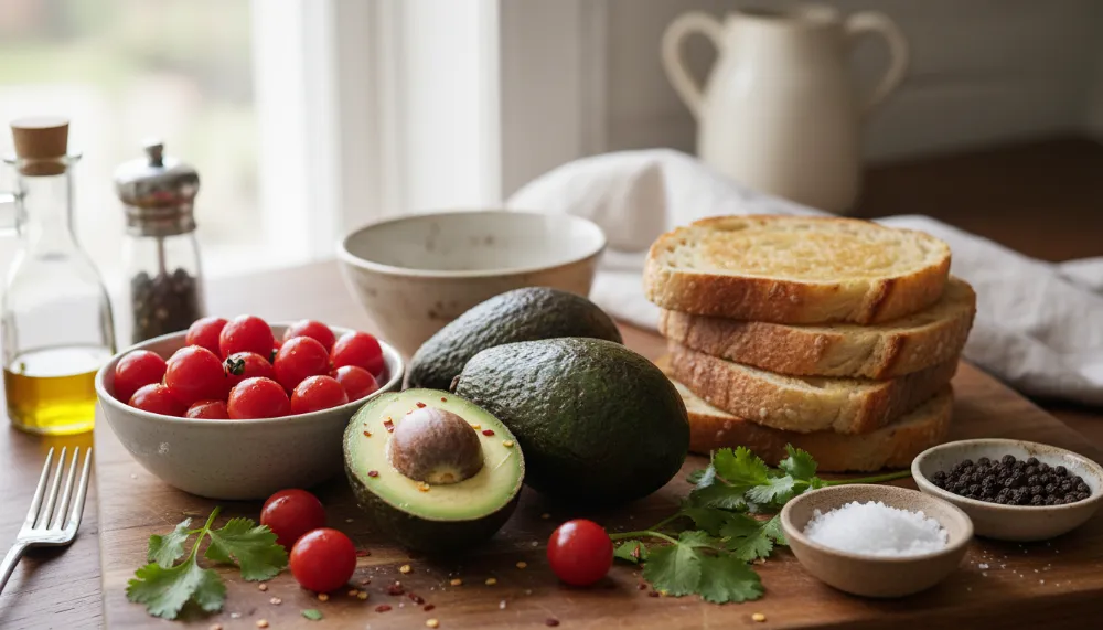 Smashed Avocado Toast with Cherry Tomatoes 1