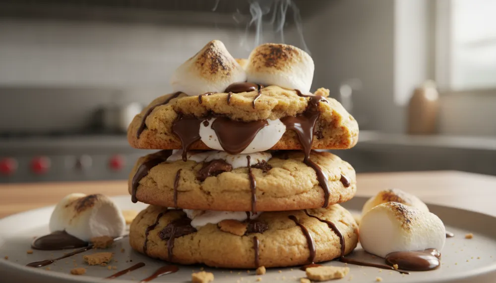 Home 1 Smore Cookies — Gooey Chewy Campfire in a Cookie 0