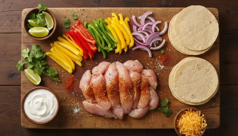 These Air Fryer Chicken Fajitas come together quickly and easily with just a few 1