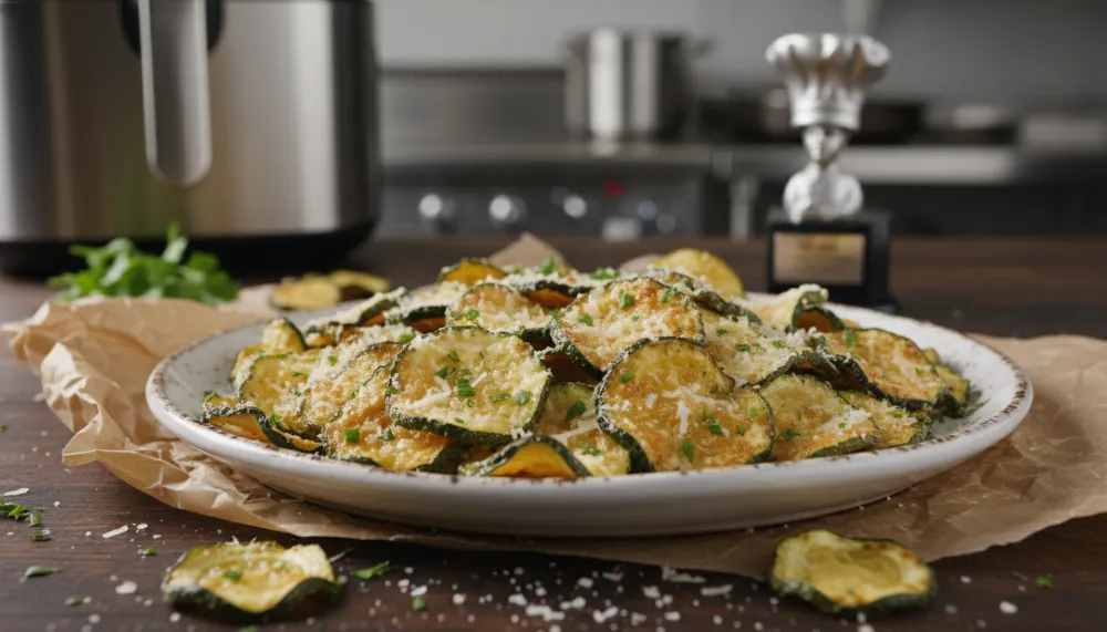 Home 2 Air Fryer Zucchini Chips Crispy Parmesan 0