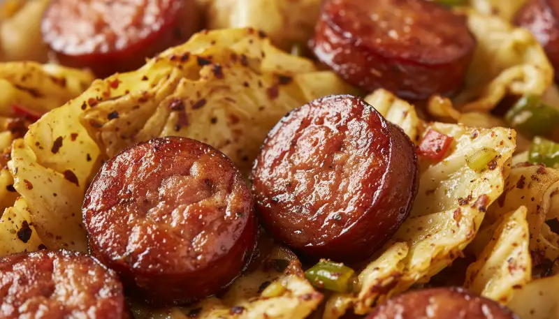 Cajun Fried Cabbage with Andouille Sausage 2