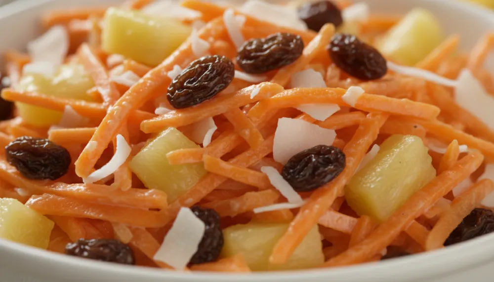 Carrot Salad with Raisins Pineapple and Coconut 2