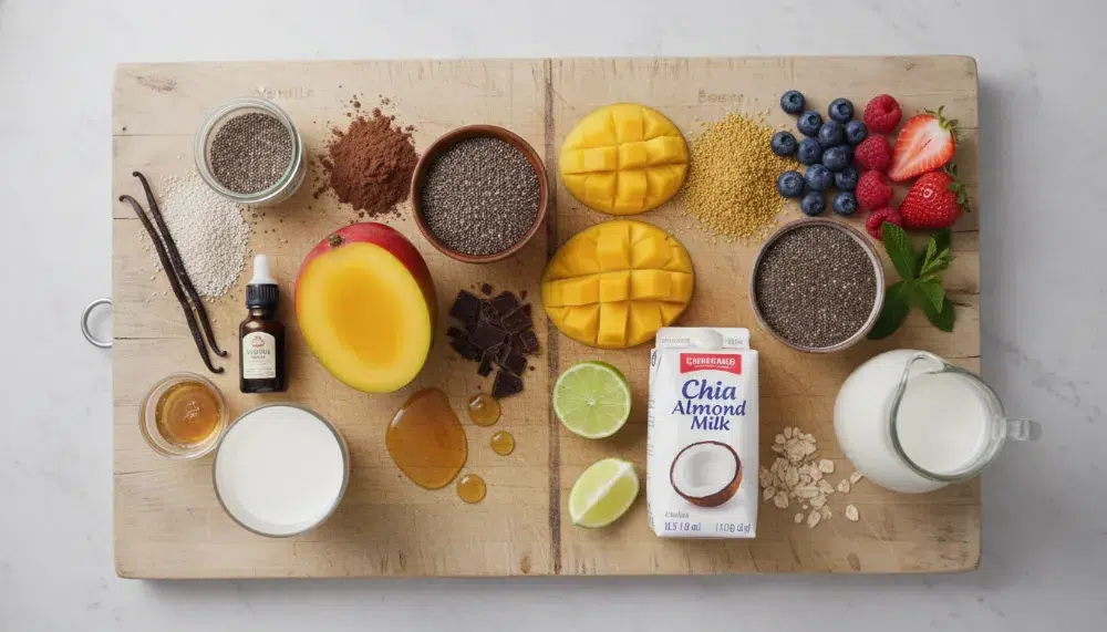 Chia Pudding 4 Ways – Vanilla Chocolate Mango Berry 1