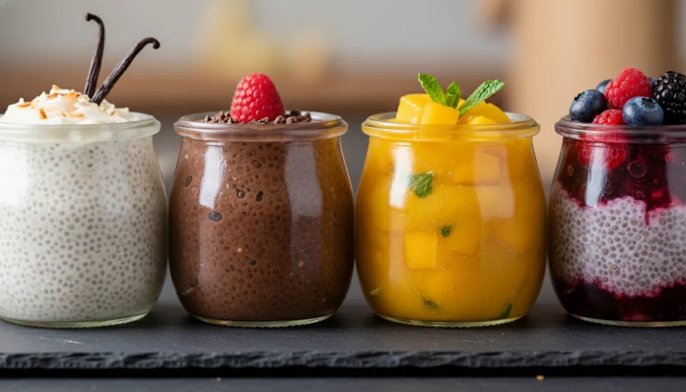 Chia Pudding 4 Ways – Vanilla Chocolate Mango Berry 2