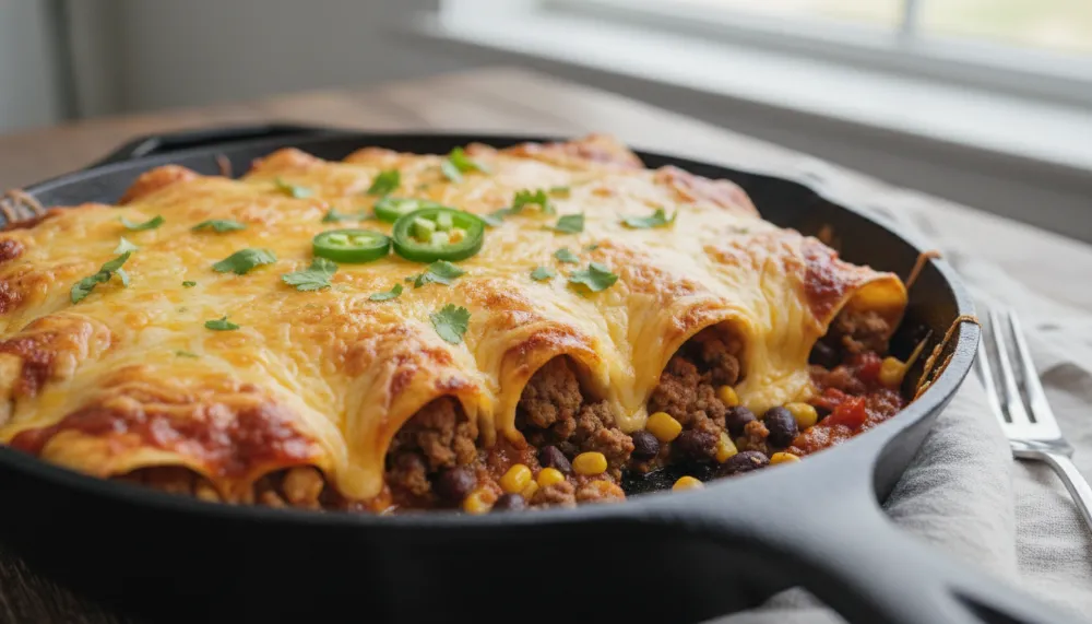 Easy Cheesy Ground Beef Enchiladas – One Pan Family Dinner 2