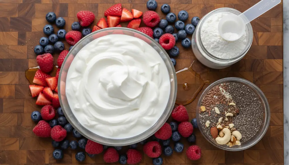 High Protein Frozen Yogurt Bark 3 Ingredients 1