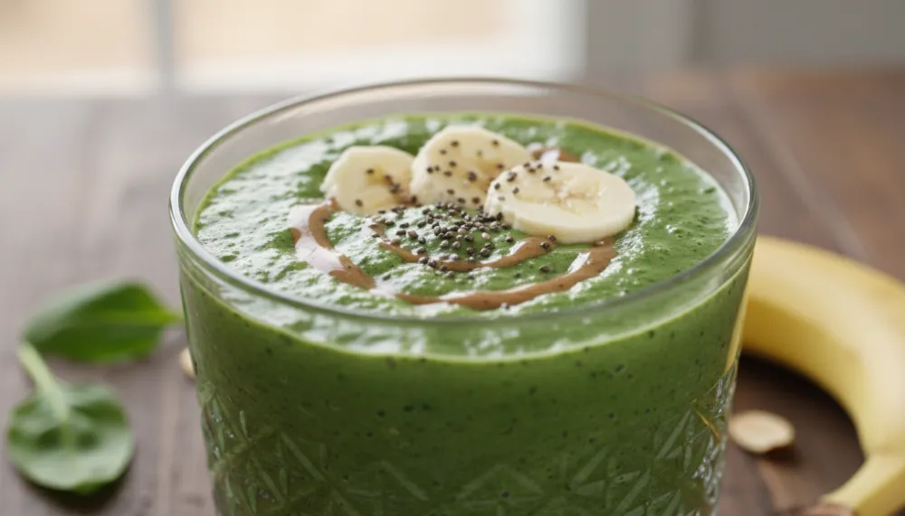 High Protein Green Smoothie Spinach Banana 2
