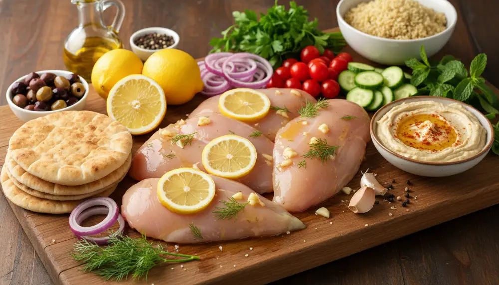 Mediterranean Lemon Dill Chicken Bowls with Hummus 1