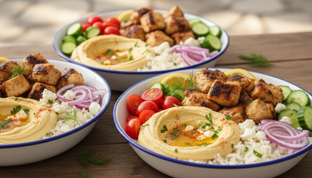 Mediterranean Lemon Dill Chicken Bowls with Hummus 2