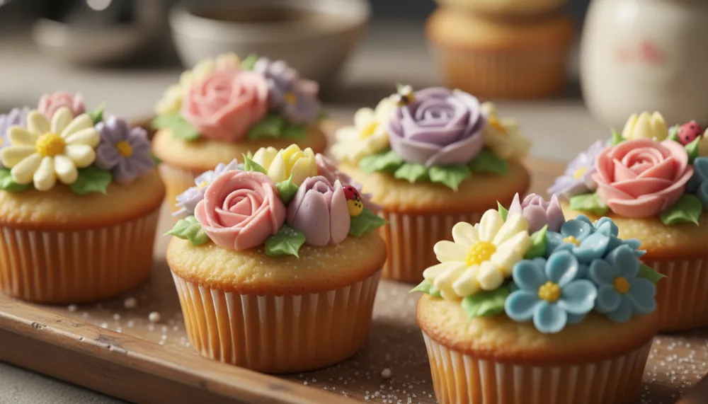 Mothers Day Flower Cupcakes Easy Decorated 2
