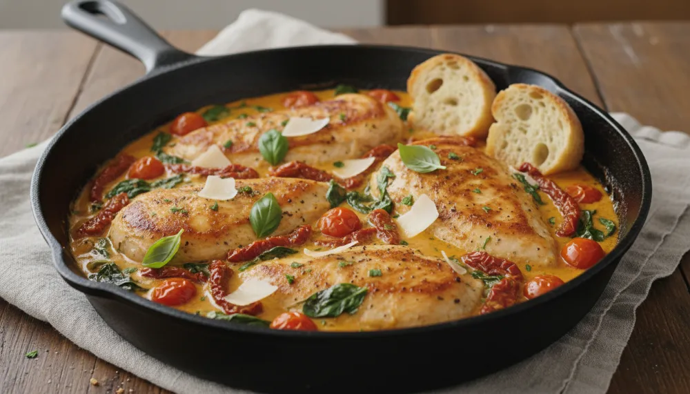 One Pan Creamy Sun Dried Tomato Chicken 0