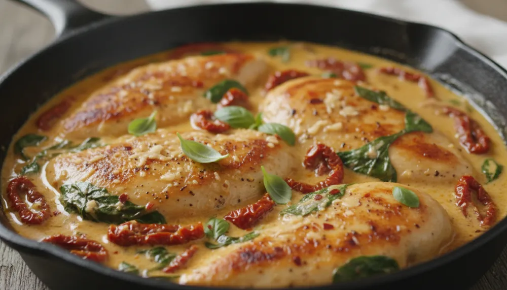 One Pan Creamy Sun Dried Tomato Chicken 1