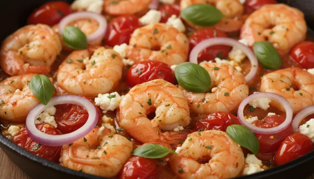 One Pan Mediterranean Shrimp with Tomatoes and Feta 2