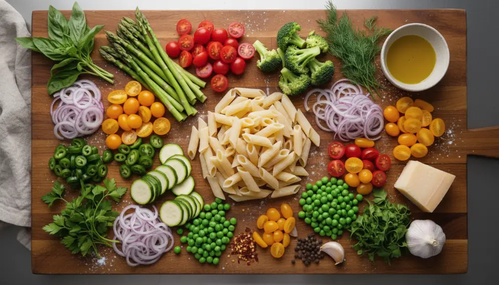 One Pot Pasta Primavera Spring Vegetables 1