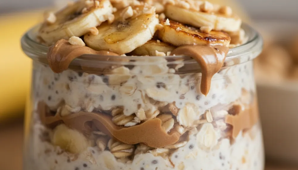 Overnight Oats with Peanut Butter and Banana 2