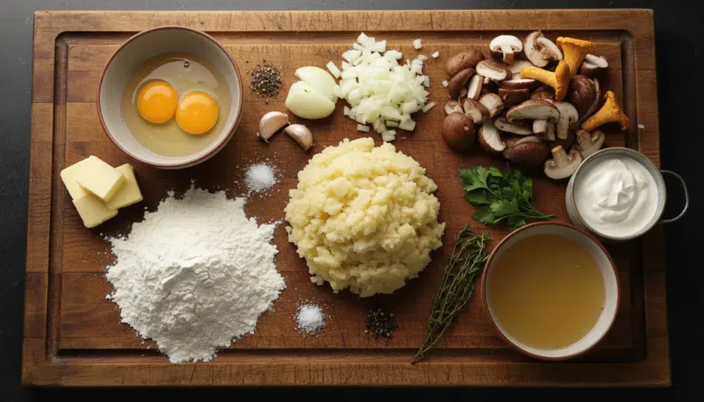 Polish Potato Dumplings Kopytka with Mushroom Sauce 1