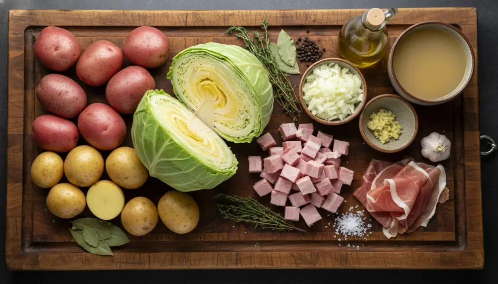 Slow Cooker Cabbage with Ham and Potatoes 1