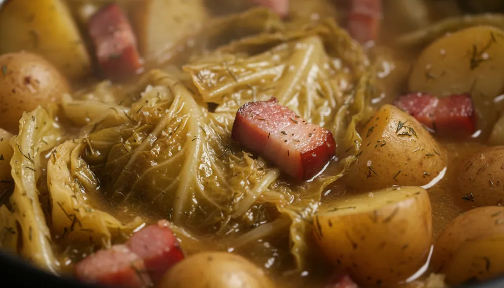 Slow Cooker Cabbage with Ham and Potatoes 2