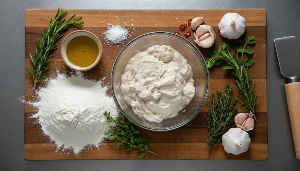 Sourdough Garlic Herb Focaccia Easy 1