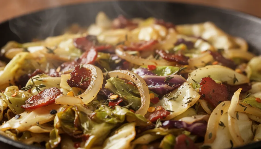 Southern Fried Cabbage – Smoky with Bacon and Onions 2