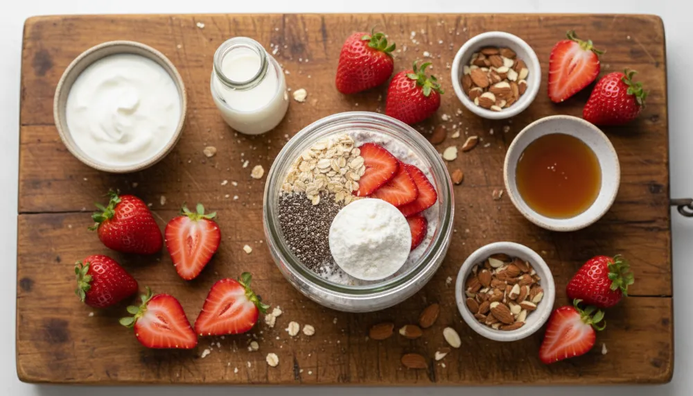 Strawberry Overnight Oats High Protein 1