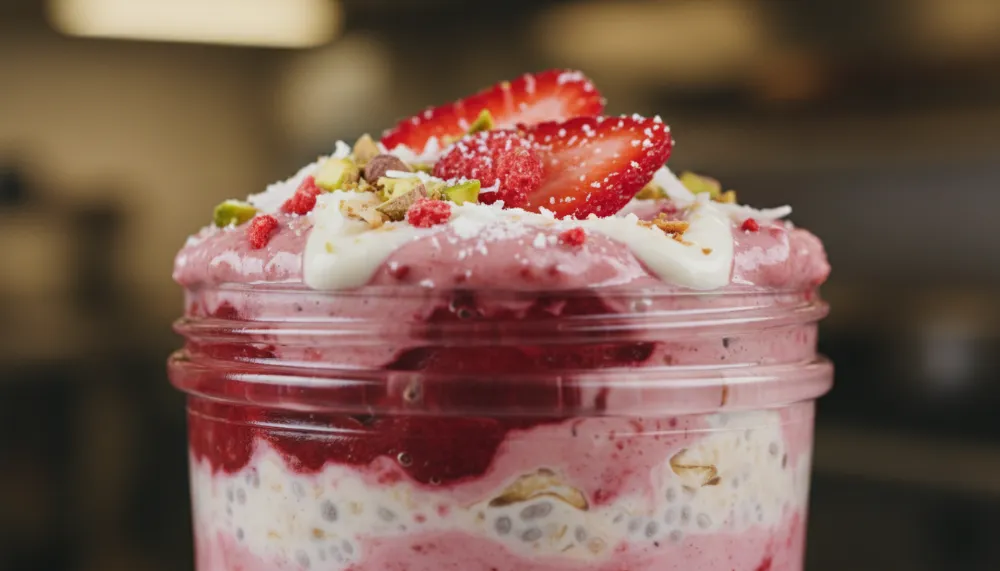 Strawberry Overnight Oats High Protein 2