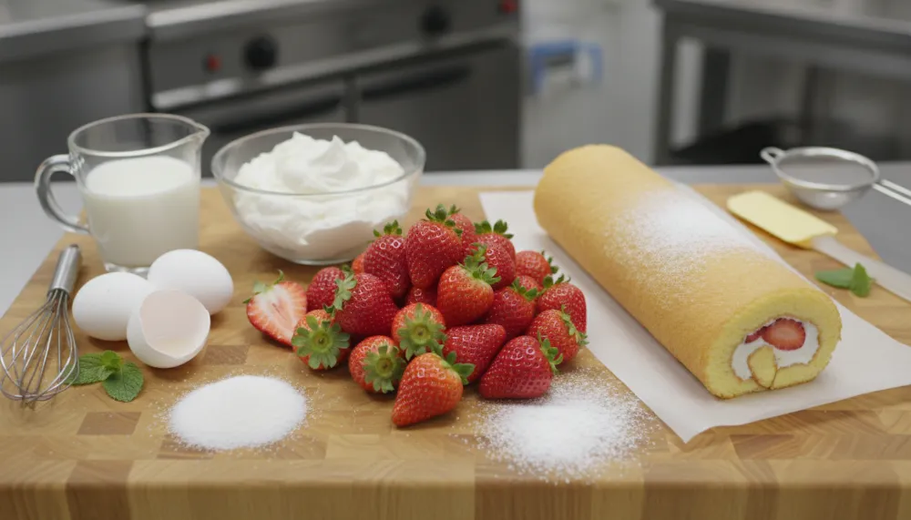 Strawberry Shortcake Roll Cake 1