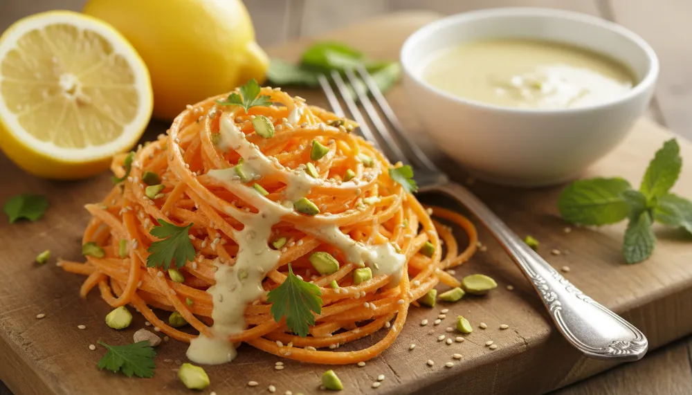 Viral Shredded Carrot Salad with Lemon Tahini Dressing 0