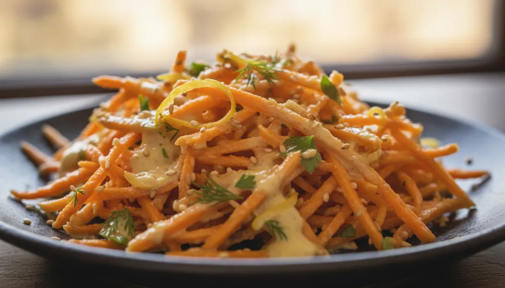 Viral Shredded Carrot Salad with Lemon Tahini Dressing 2