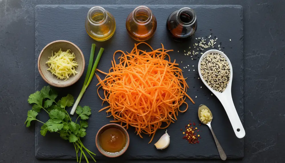 Asian Carrot Ginger Salad with Sesame Dressing 1