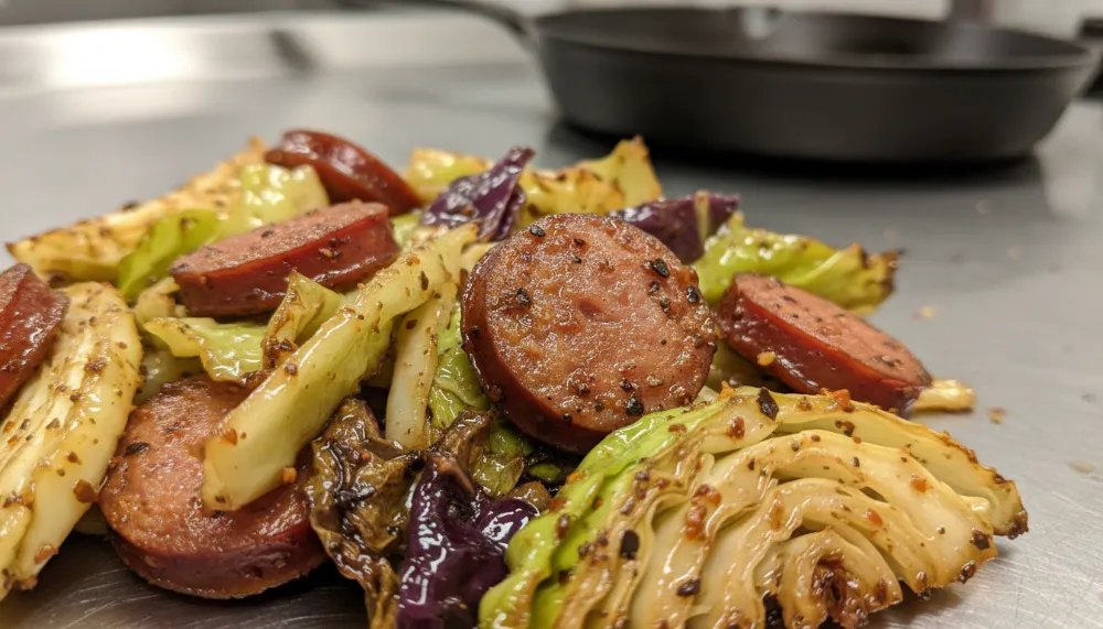 Cajun Fried Cabbage with Andouille Sausage 2