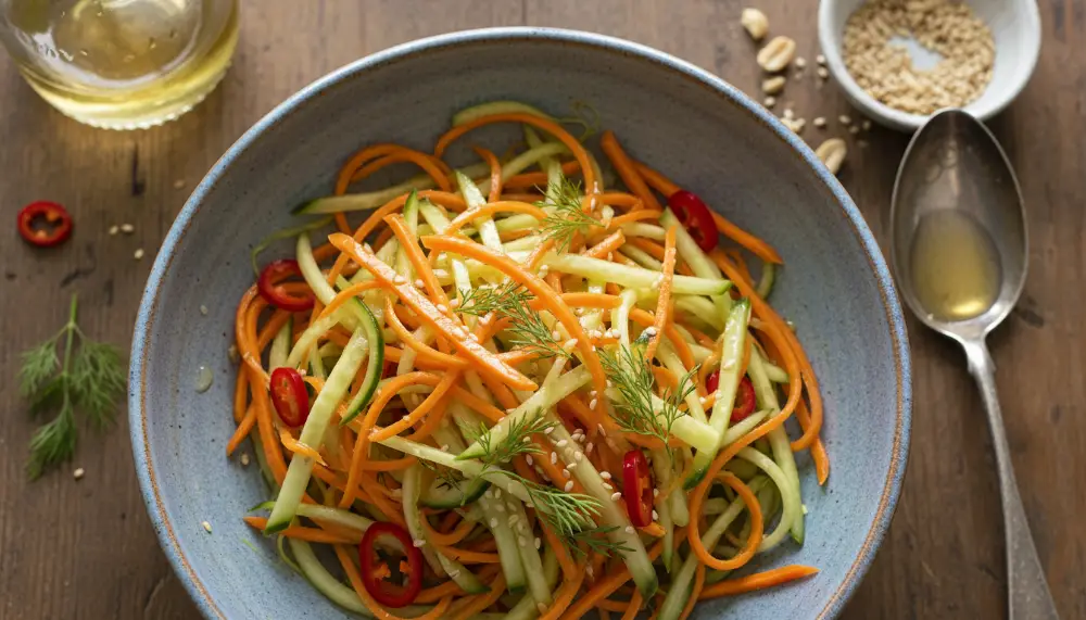 Carrot Cucumber Salad with Rice Vinegar Dressing 0