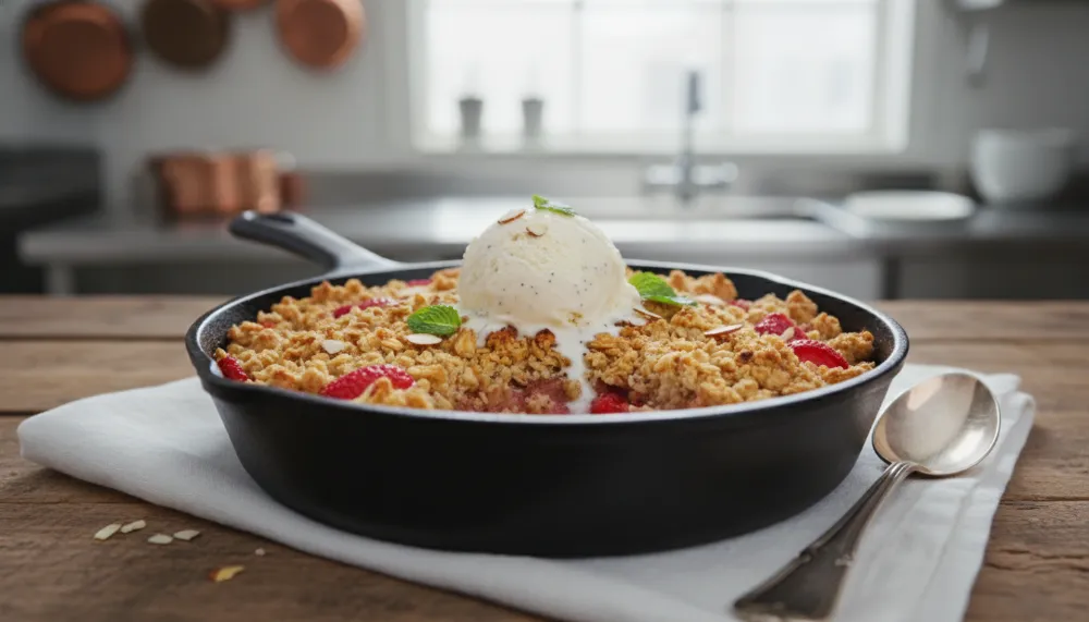Home 6 Gluten Free Strawberry Rhubarb Crisp – Easy June Dessert 0