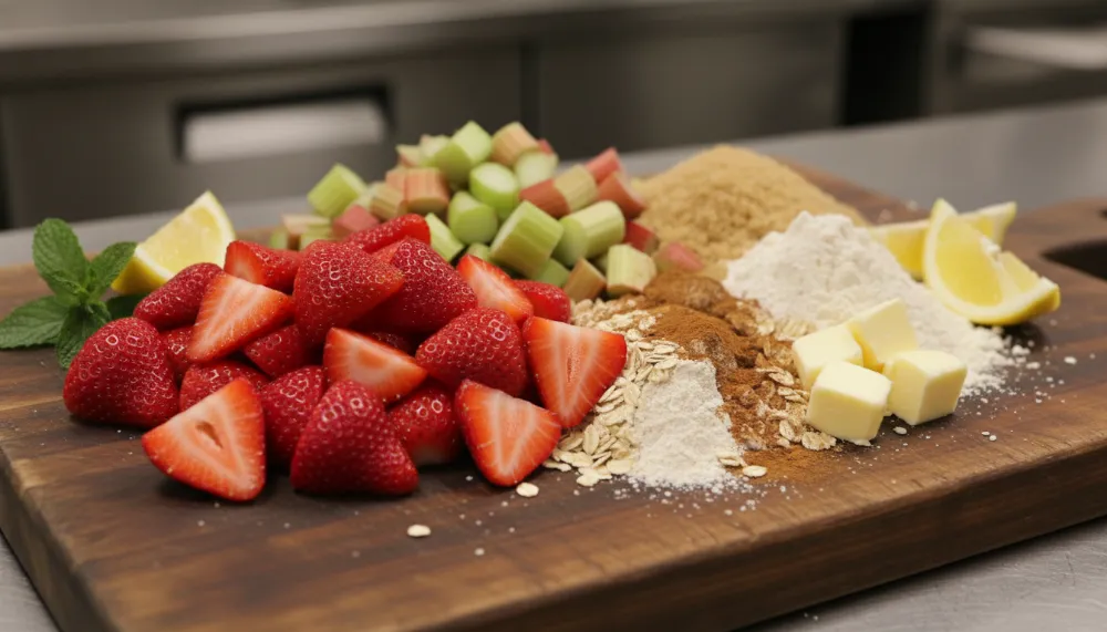 Gluten-Free Strawberry Rhubarb Crisp – Easy June Dessert 2 Gluten Free Strawberry Rhubarb Crisp – Easy June Dessert 1
