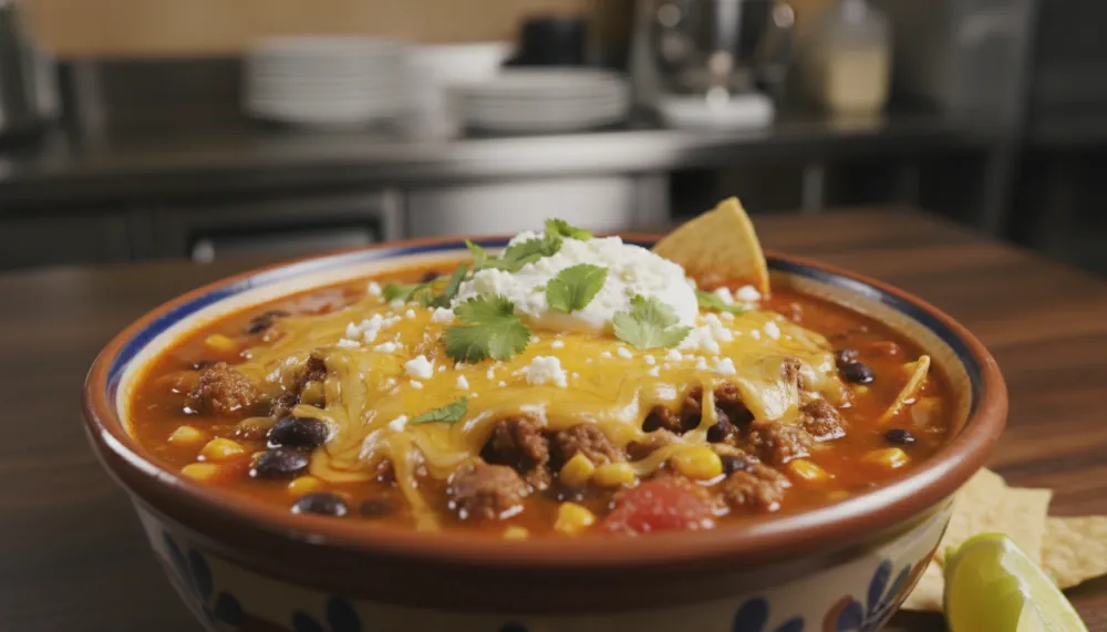 Home 1 Ground Beef Enchilada Soup – Cheesy Weeknight Soup 0