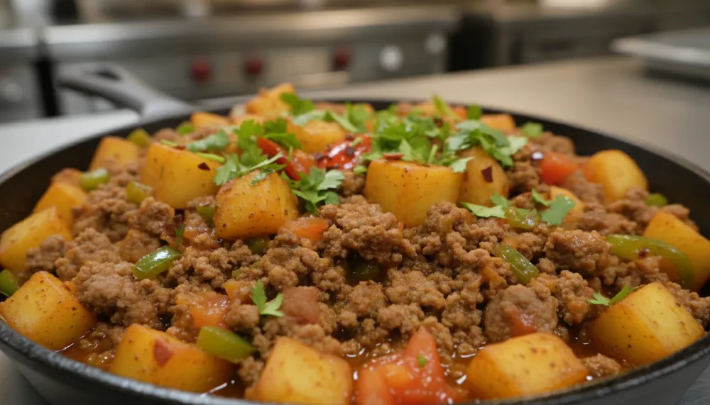 Ground Beef Mexican Picadillo with Potatoes – Quick Skillet 2