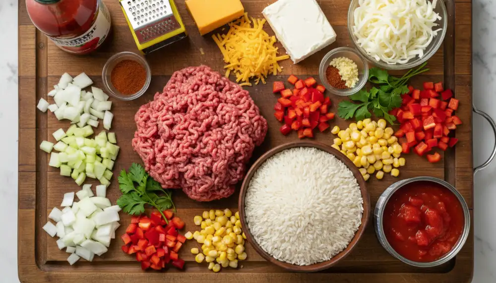 Ground Beef and Cheesy Rice Casserole – Budget Dinner 2 Ground Beef and Cheesy Rice Casserole – Budget Dinner 1