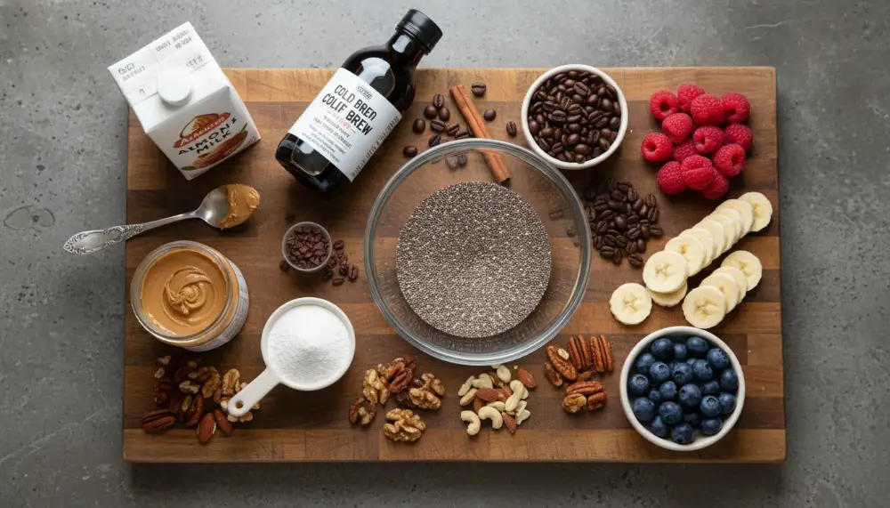 High Protein Coffee Chia Seed Pudding Breakfast Meal Prep 1