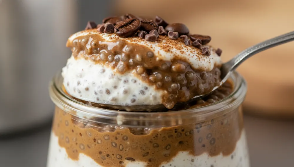 High Protein Coffee Chia Seed Pudding Breakfast Meal Prep 2