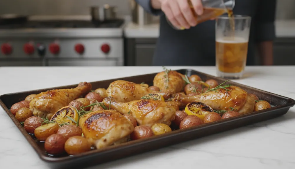Honey Mustard Sheet Pan Chicken With Potatoes That Cooks Itself While You Relax 0