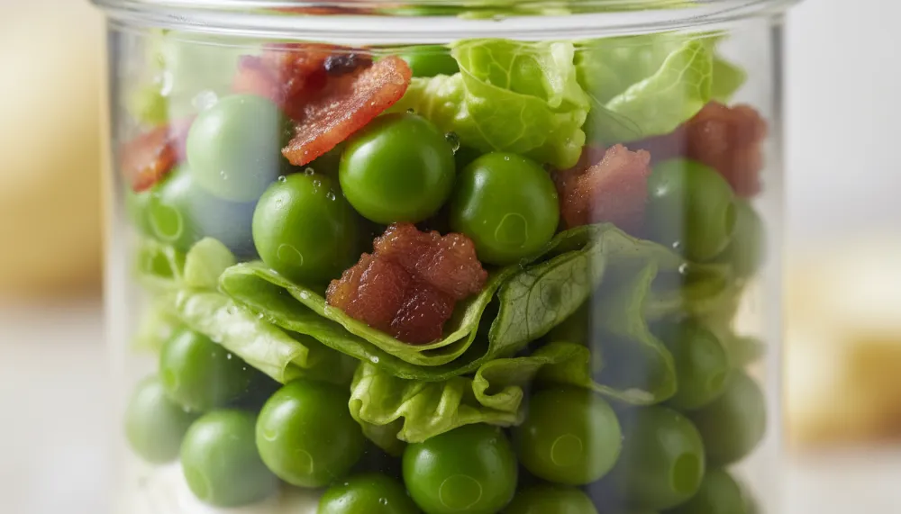 Layered Pea and Lettuce Salad with Bacon 2