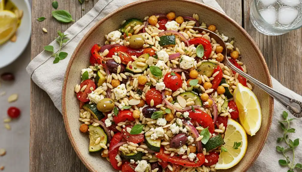 Mediterranean Orzo Salad with Roasted Vegetables 0