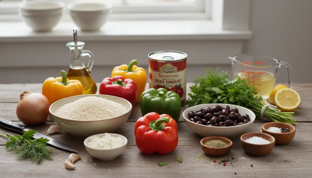Mediterranean Stuffed Bell Peppers with Feta and Rice 1