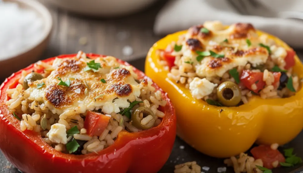 Mediterranean Stuffed Bell Peppers with Feta and Rice 2