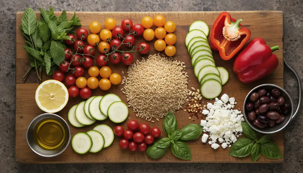 Mediterranean Summer Grain Bowl – Farro and Veggies 1