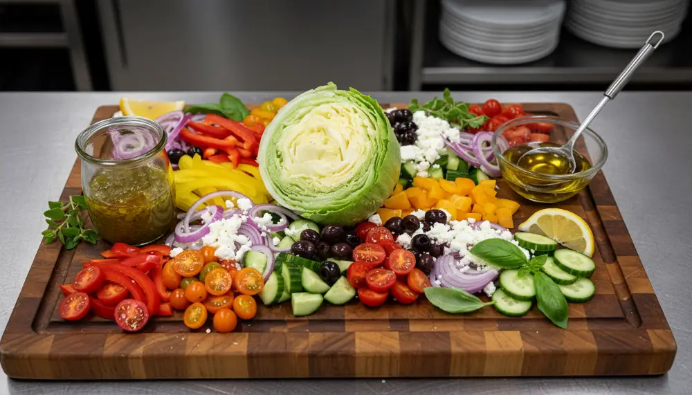 Mediterranean Wedge Salad with Olive Vinaigrette 1