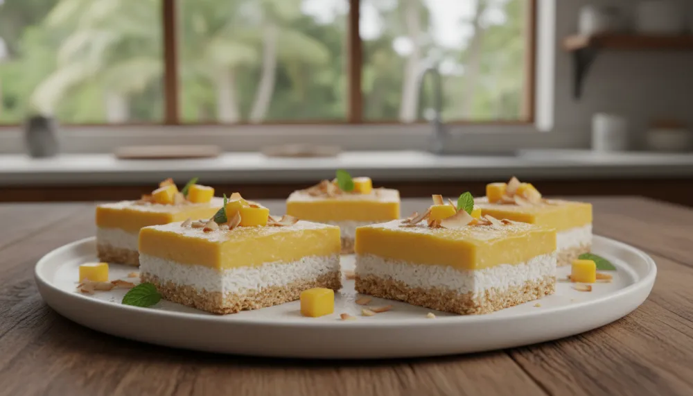 Home 5 No Bake Mango Coconut Bars – Tropical Summer Treat 0