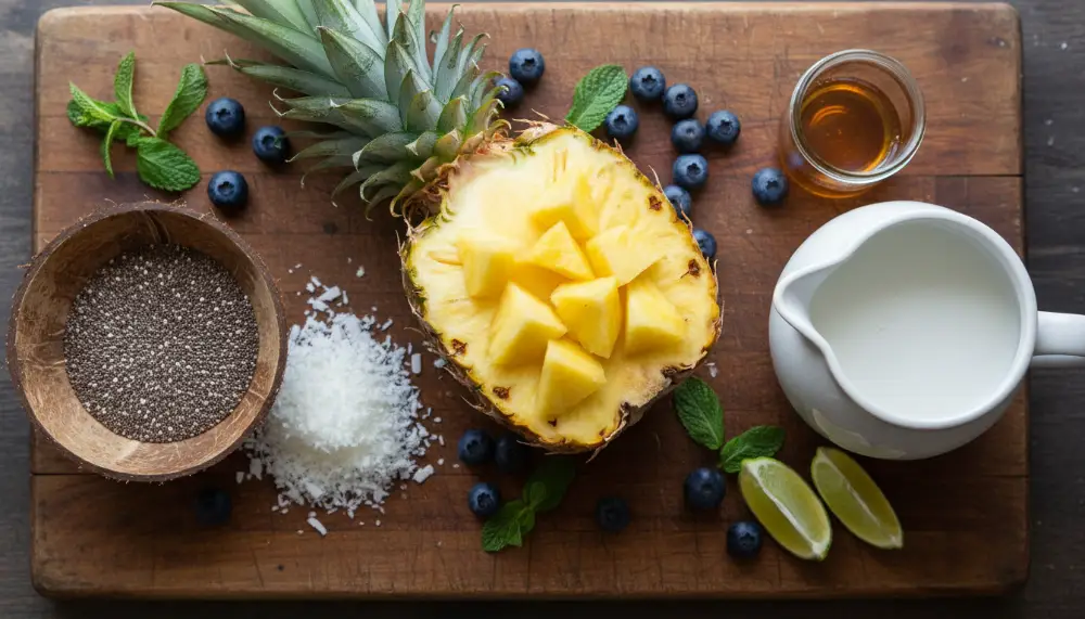 Pineapple Coconut Chia Pudding – 4 Ingredient Tropical 1